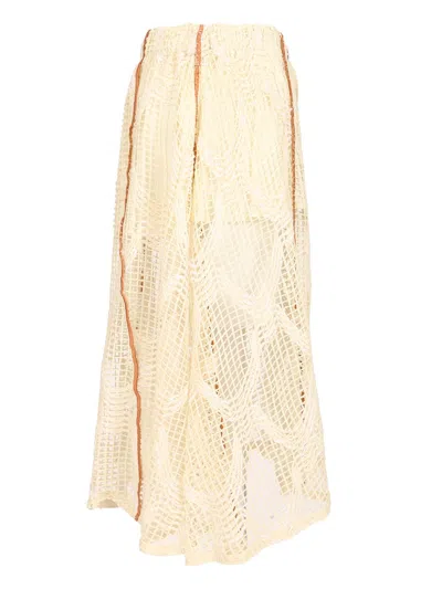 Durazzi Milano Mesh Midi Skirt Skirts White