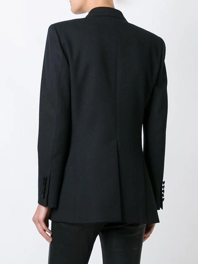 Shop Saint Laurent Double Breasted Tuxedo Jacket - Black