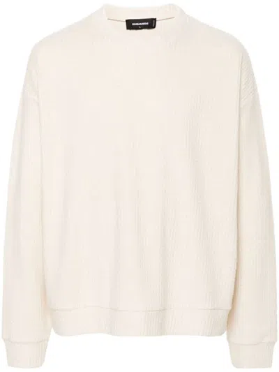 Dsquared2 Relaxed-fit Ribbed Knit Sweater With Subtle Branding