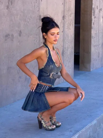 Outcast Kairo Mini Skirt Denim
