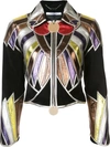 Givenchy Woman Cropped Patchwork Metallic Leather Jacket Black