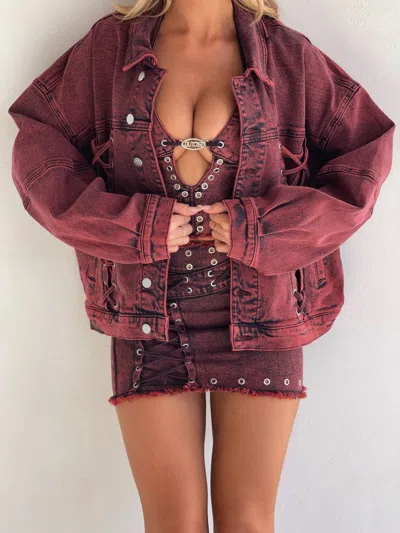 Outcast Selenite Jacket Red In Burgundy