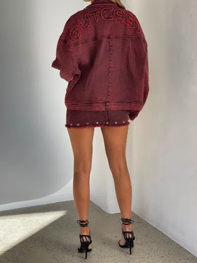 Outcast Selenite Jacket Red In Burgundy