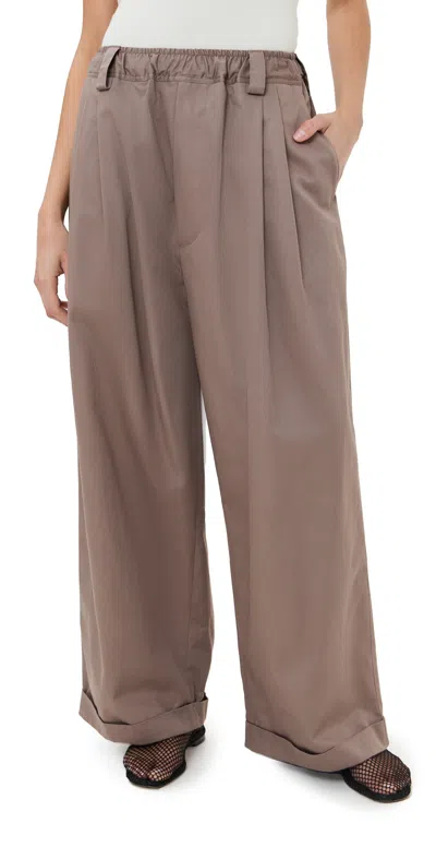 Meryll Rogge Drawstring Chino Pants Dark Clay In Brown