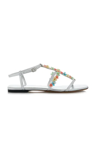 Jimmy Choo Daisy Sandals In Silver Nappa Leather In Metallic