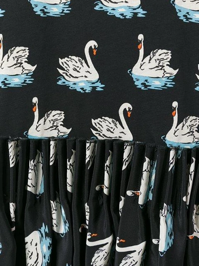 swan print skirt blouse