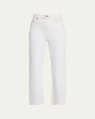 Frame The Pencil Crop High Waist Ankle Slim Straight Leg Jeans In White