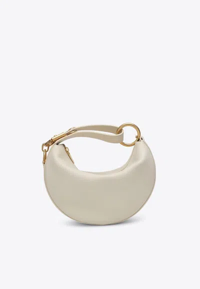 Burberry Knight Calf Leather Shoulder Bag In White