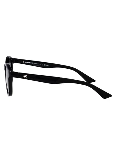 Montblanc Mb0398s Sunglasses In Black-black-grey