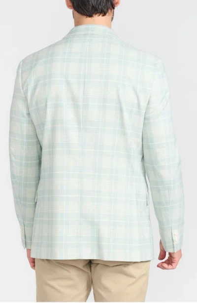 Savile Row Co Mayfair Plaid Notch Lapel Blazer In Green