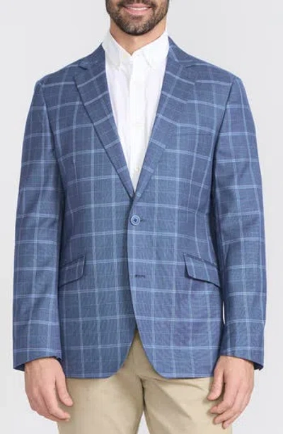 Savile Row Co Mayfair Plaid Notch Lapel Blazer In Blue