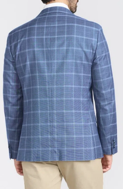 Savile Row Co Mayfair Plaid Notch Lapel Blazer In Blue