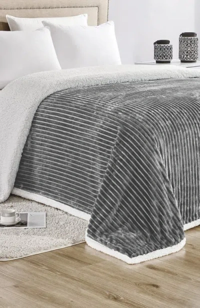 Luxury Home Plush Reversible Plain Weave Corduroy Faux Shearling Blanket