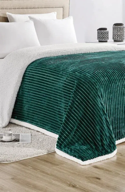 Luxury Home Plush Reversible Plain Weave Corduroy Faux Shearling Blanket