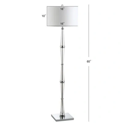 Jonathan Y Francine 60" Crystal Led Floor Lamp, Chrome/clear