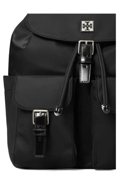 Tory Burch Functional Nylon Backpack With Multiple Pockets In Black