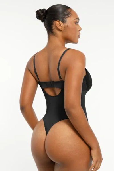 Shapellx Sheer Lace Mesh Bodysuit With Shaping