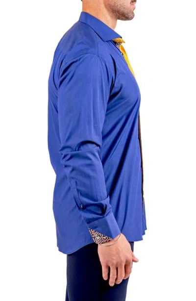 Maceoo Einstein Resistance0126 Blue Button-up Shirt In Blue