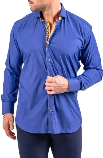 Maceoo Einstein Resistance0126 Blue Button-up Shirt In Blue