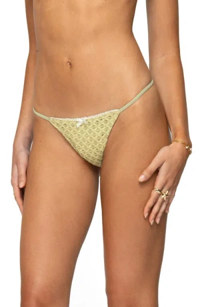 Edikted Anna Textured String Bikini Bottoms