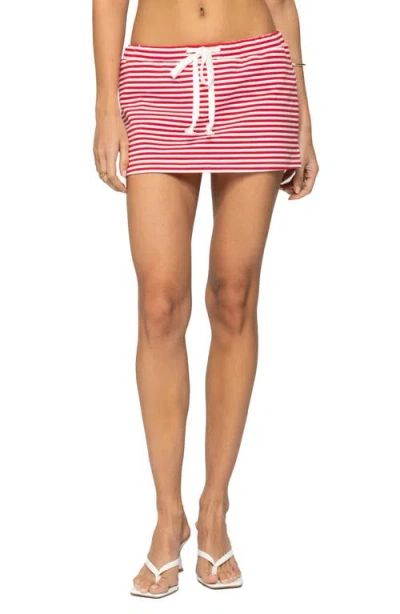 Edikted Psalms Stripe Mini Skort In Red