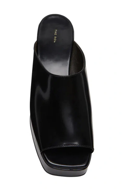 The Row 20mm Emi Flatform Patent Leather Wedges In Black