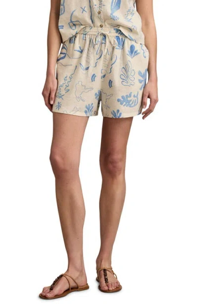 Lucky Brand The Beach Linen Blend Drawstring Shorts In Neutral
