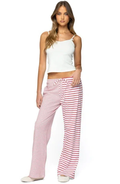 Edikted Laken Mixed Stripe Stretch Cotton Drawstring Pants