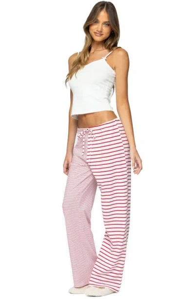 Edikted Laken Mixed Stripe Stretch Cotton Drawstring Pants