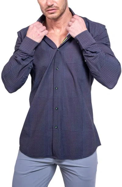 Maceoo Einstein Print Cotton Button-up Shirt In Black