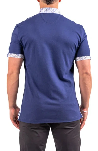 Maceoo Collarsolidcobalt Blue Button-down Polo In Blue