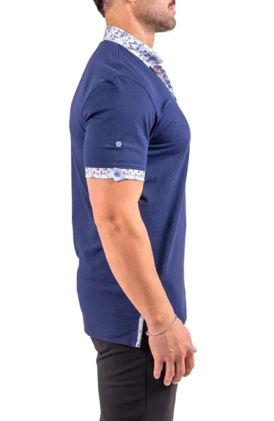 Maceoo Collarsolidcobalt Blue Button-down Polo In Blue