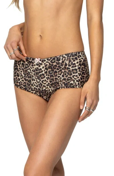 Edikted Mich Leopard Boyshort Bikini Bottoms