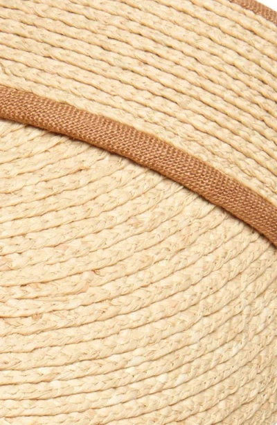 Lack Of Color Straw Visor With Linen Bow