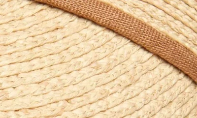 Lack Of Color Straw Visor With Linen Bow
