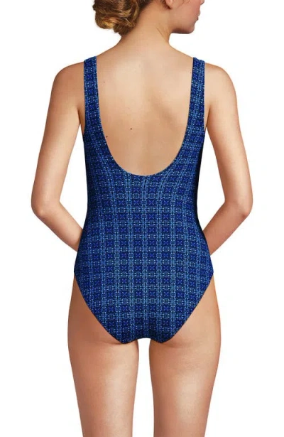 Lands' End Slender Suit Wrap One Piece Swimsuit