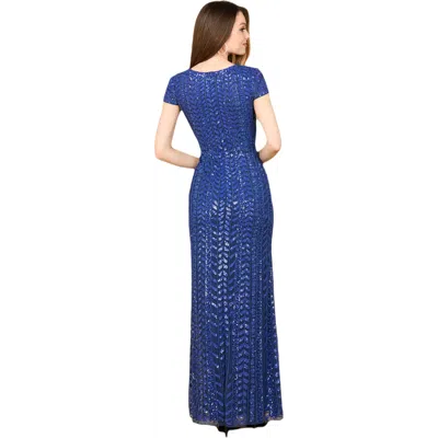 Lara New York Beaded Gown With Cap Sleeves