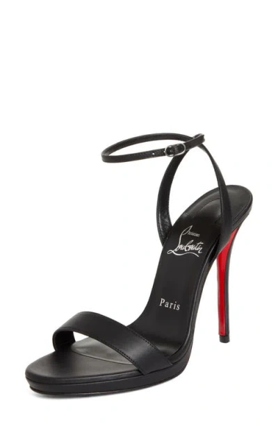 Christian Louboutin Miss Z Leather Red Sole Ankle-strap Sandals In Black