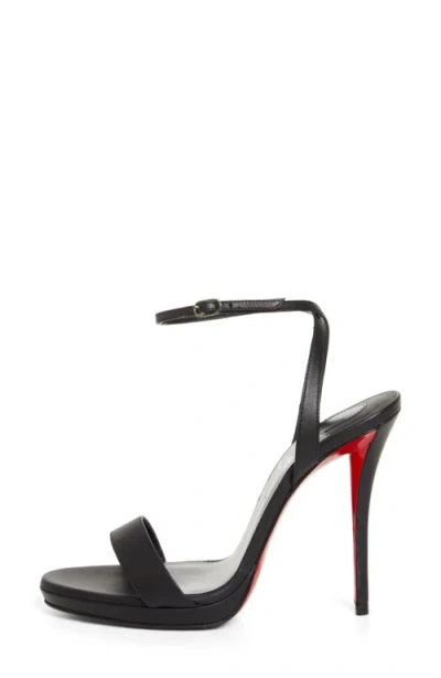 Christian Louboutin Miss Z Leather Red Sole Ankle-strap Sandals In Black