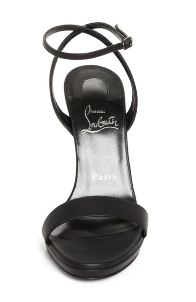 Christian Louboutin Miss Z Leather Red Sole Ankle-strap Sandals In Black