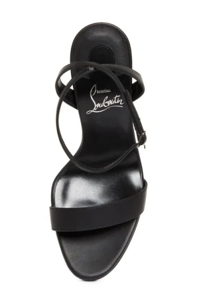 Christian Louboutin Miss Z Leather Red Sole Ankle-strap Sandals In Black
