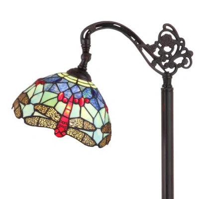 Jonathan Y Dragonfly Tiffany-style 60" Arched Led Floor Lamp, Bronze