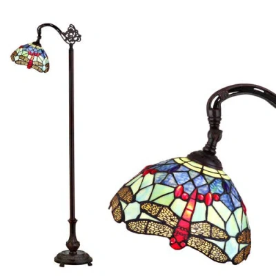 Jonathan Y Dragonfly Tiffany-style 60" Arched Led Floor Lamp, Bronze