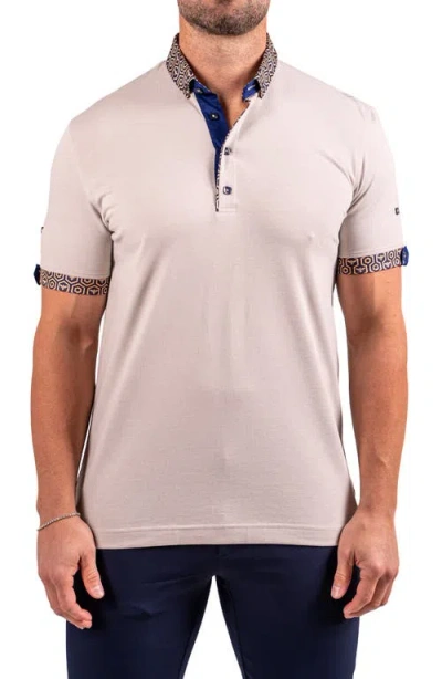 Maceoo Collarsolidrhino Grey Button-down Polo In Gray