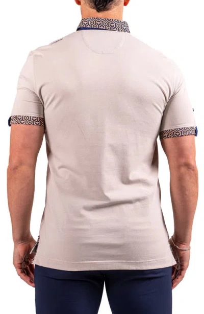 Maceoo Collarsolidrhino Grey Button-down Polo In Gray