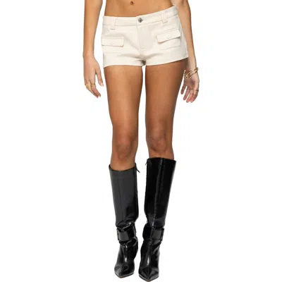 Edikted Terra Cargo Micro Shorts In White