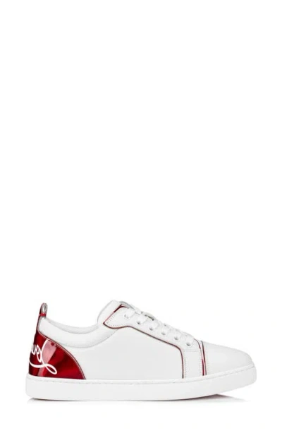 Christian Louboutin Fun Vieira Printed Pvc-trimmed Perforated Leather Sneakers