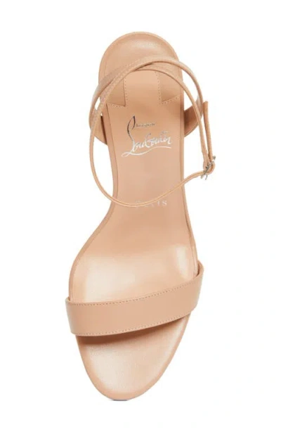 Christian Louboutin Womens Nude Loubigirl 100 Leather Heeled Sandals