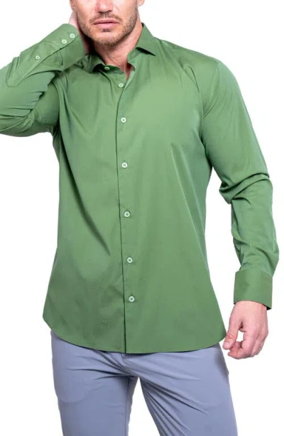 Maceoo Einstein Aristocratluxestretch Button-up Shirt In Green