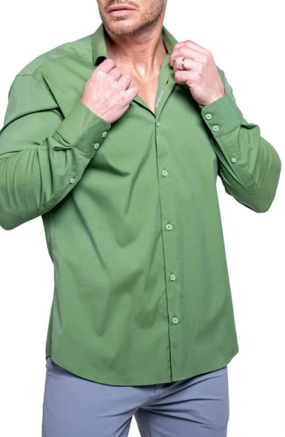 Maceoo Einstein Aristocratluxestretch Button-up Shirt In Green
